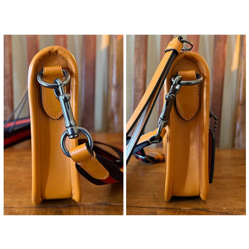 Coach Heritage Small Convertible Butterscotch Leather Crossbody Wristlet Bag - Picture 5 of 15